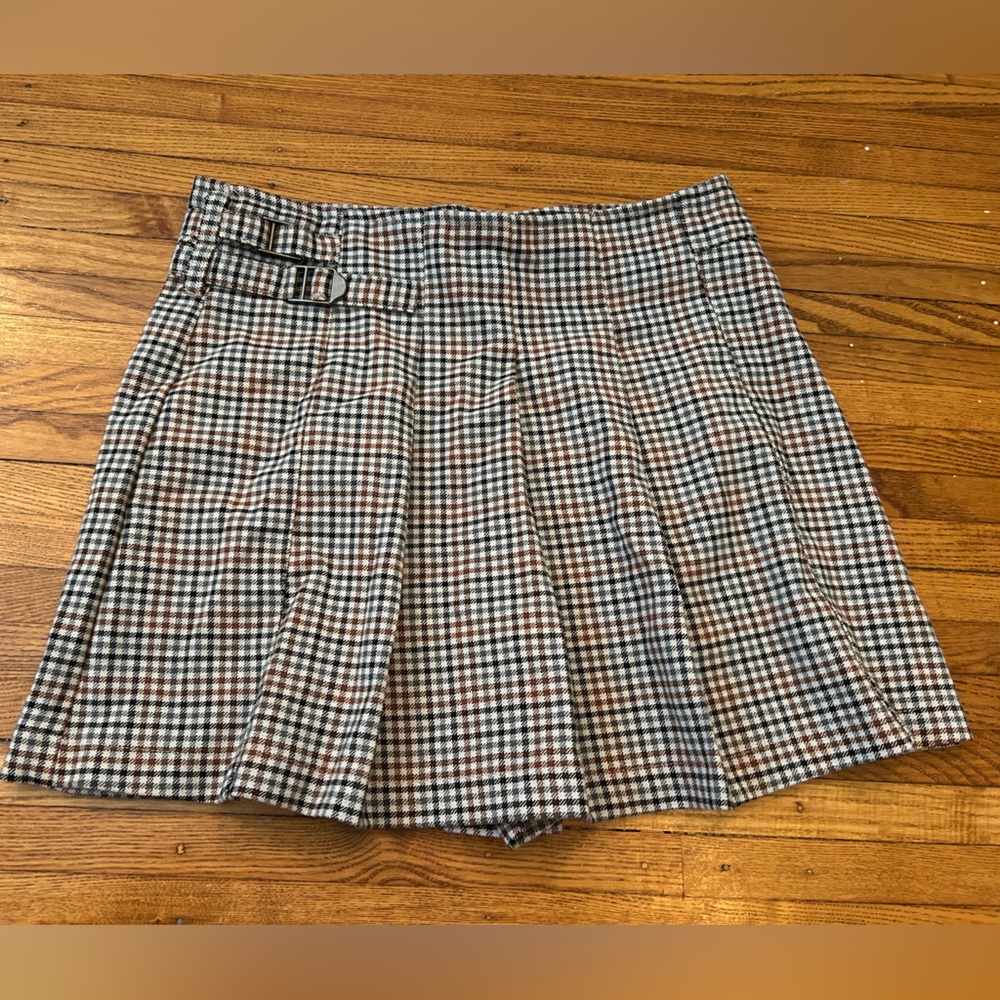 ZARA Girls Gingham Skort with buckle detail - SIZE 13-14 Never Worn Before